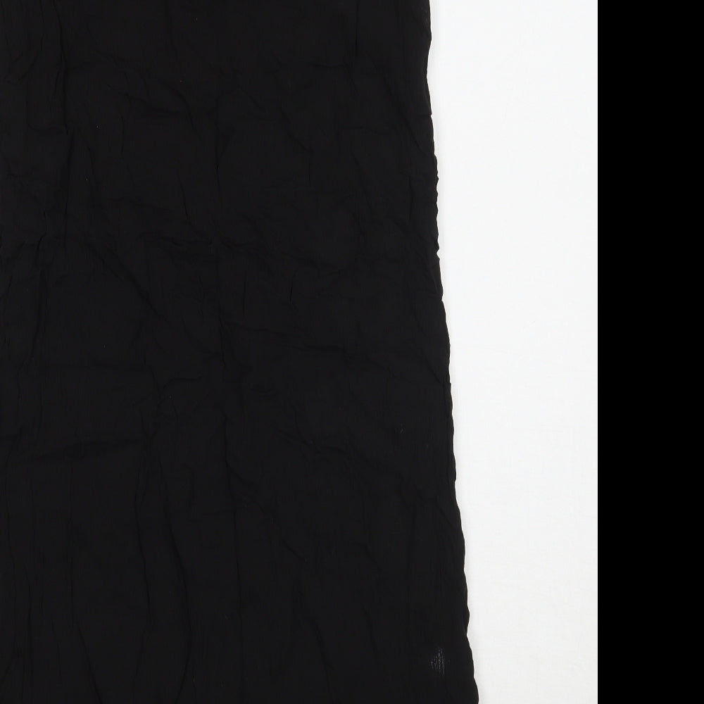 Brand and care label for Akasa women’s black a-line, size UK 8
