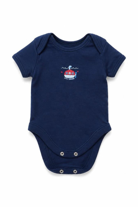 Front view of George Baby Blue Babygrow One-Piece Size Newborn
