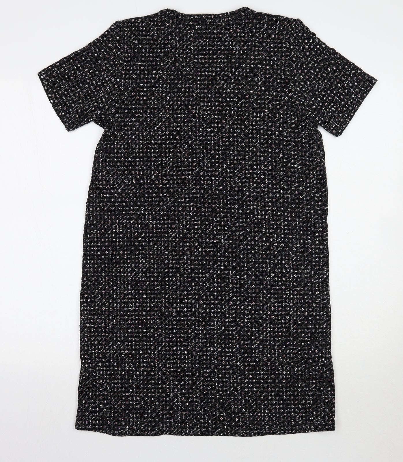 Oasis Womens Black Geometric Rayon A-Line  Size S
