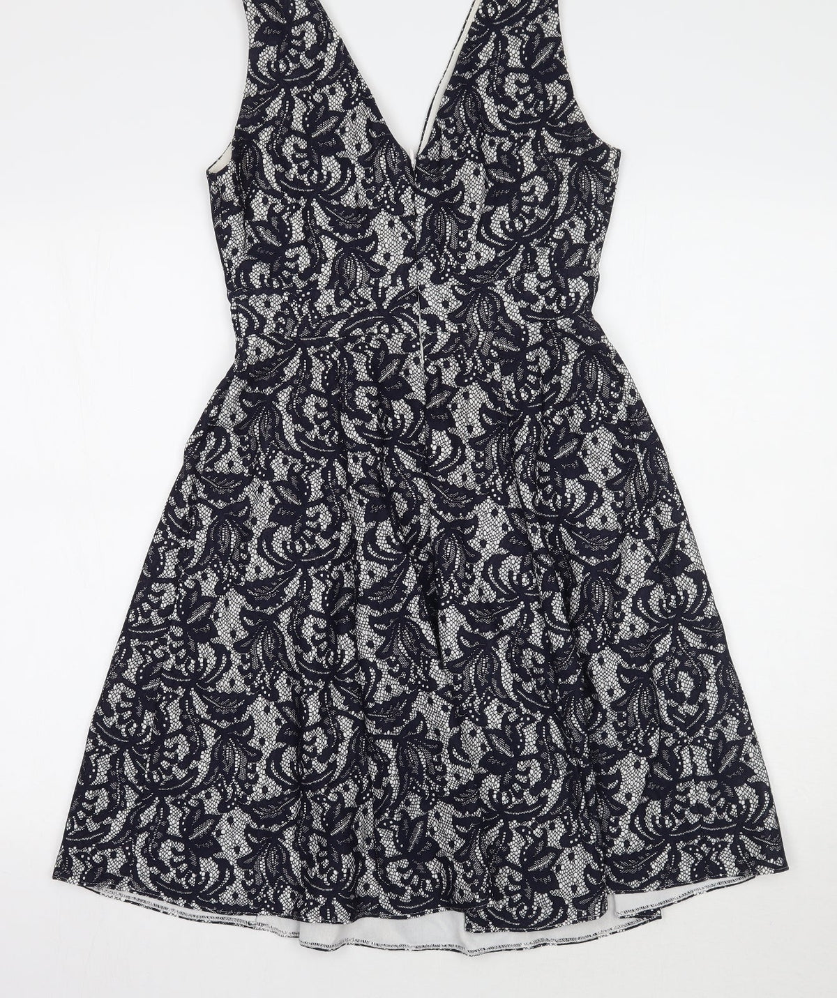 Wallis Womens Blue Floral  A-Line  Size 8