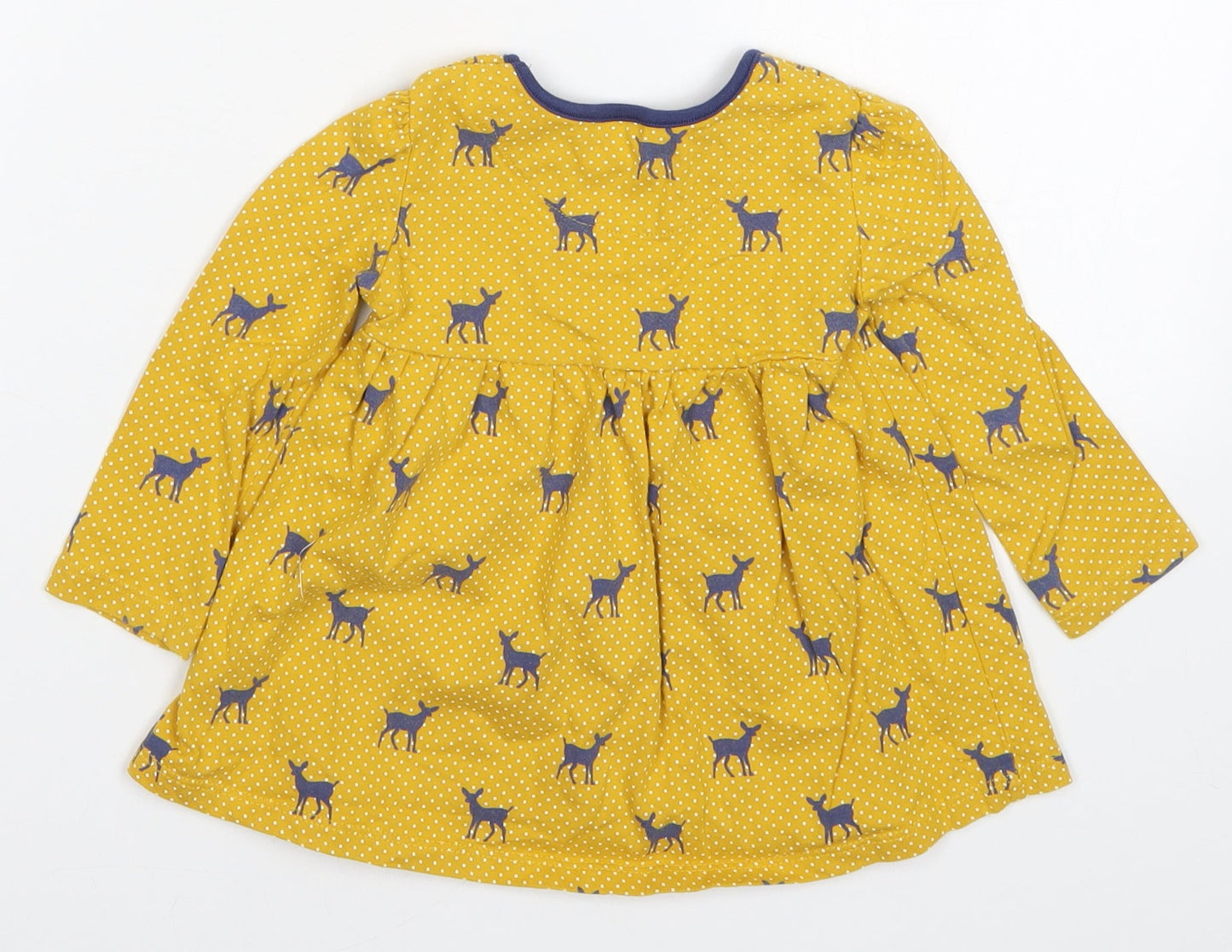Mini Club Girls Yellow Polka Dot  Basic T-Shirt Size 9-12 Months  - Deer