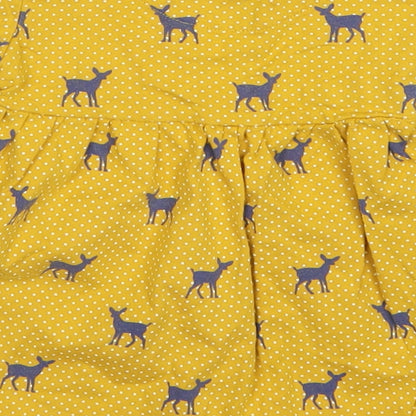 Mini Club Girls Yellow Polka Dot  Basic T-Shirt Size 9-12 Months  - Deer