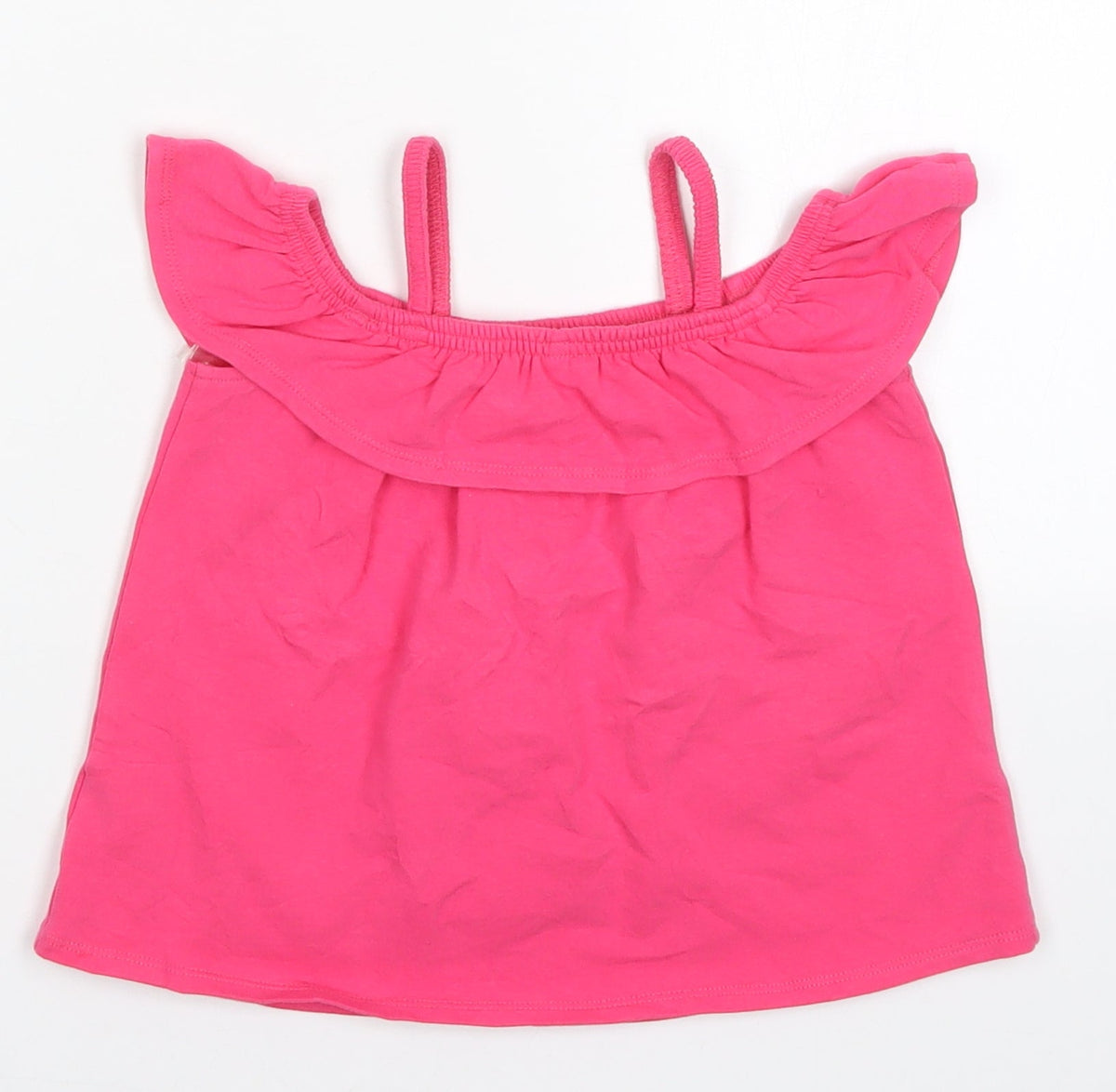 Back view of John Lewis girls’ pink basic t-shirt, size 4, years