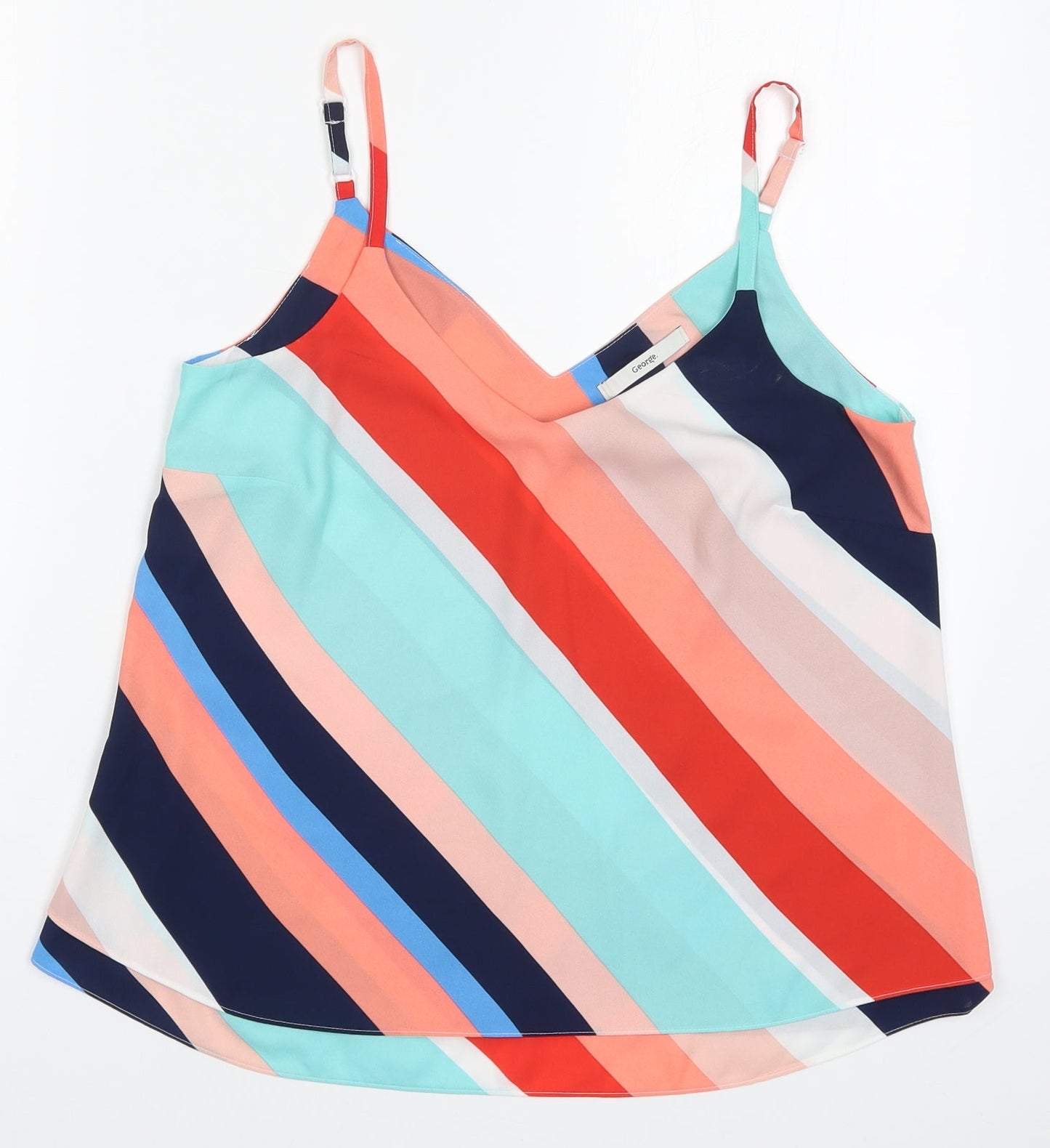 George Womens Multicoloured Striped  Basic Tank Size 8