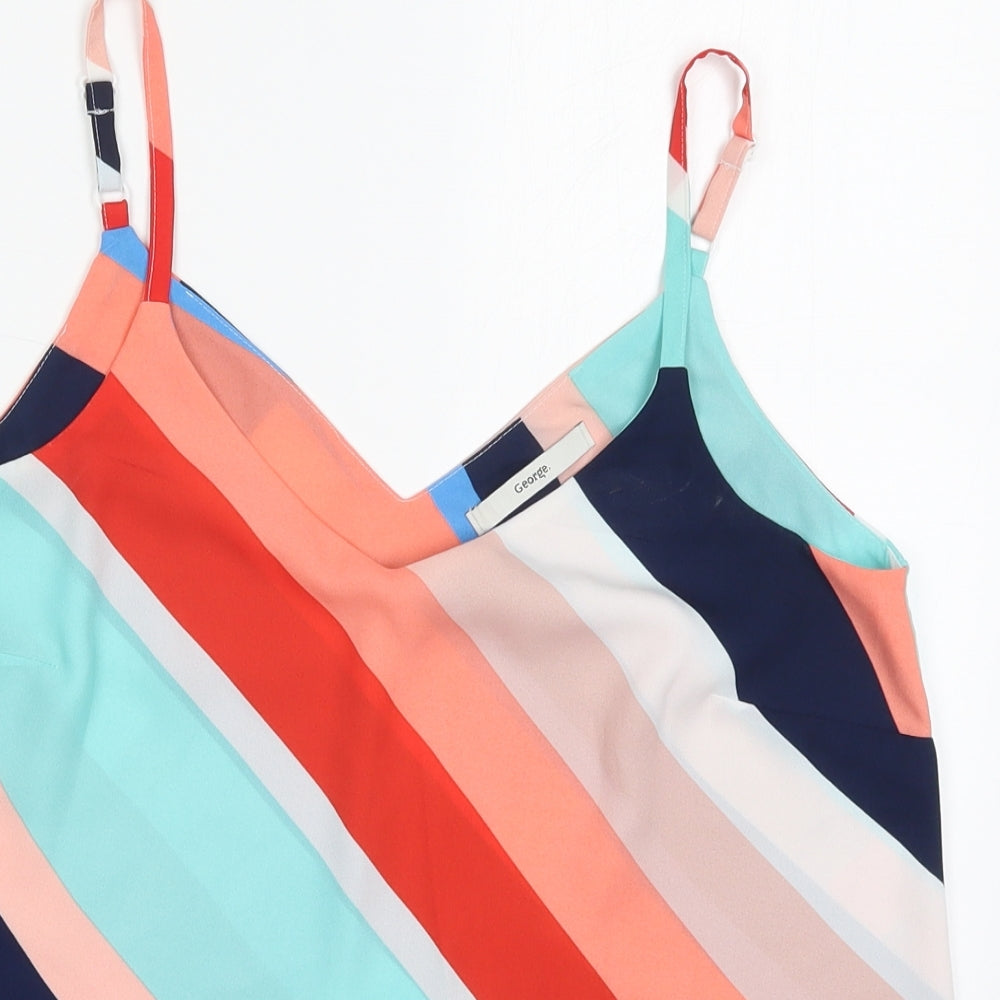 George Womens Multicoloured Striped  Basic Tank Size 8