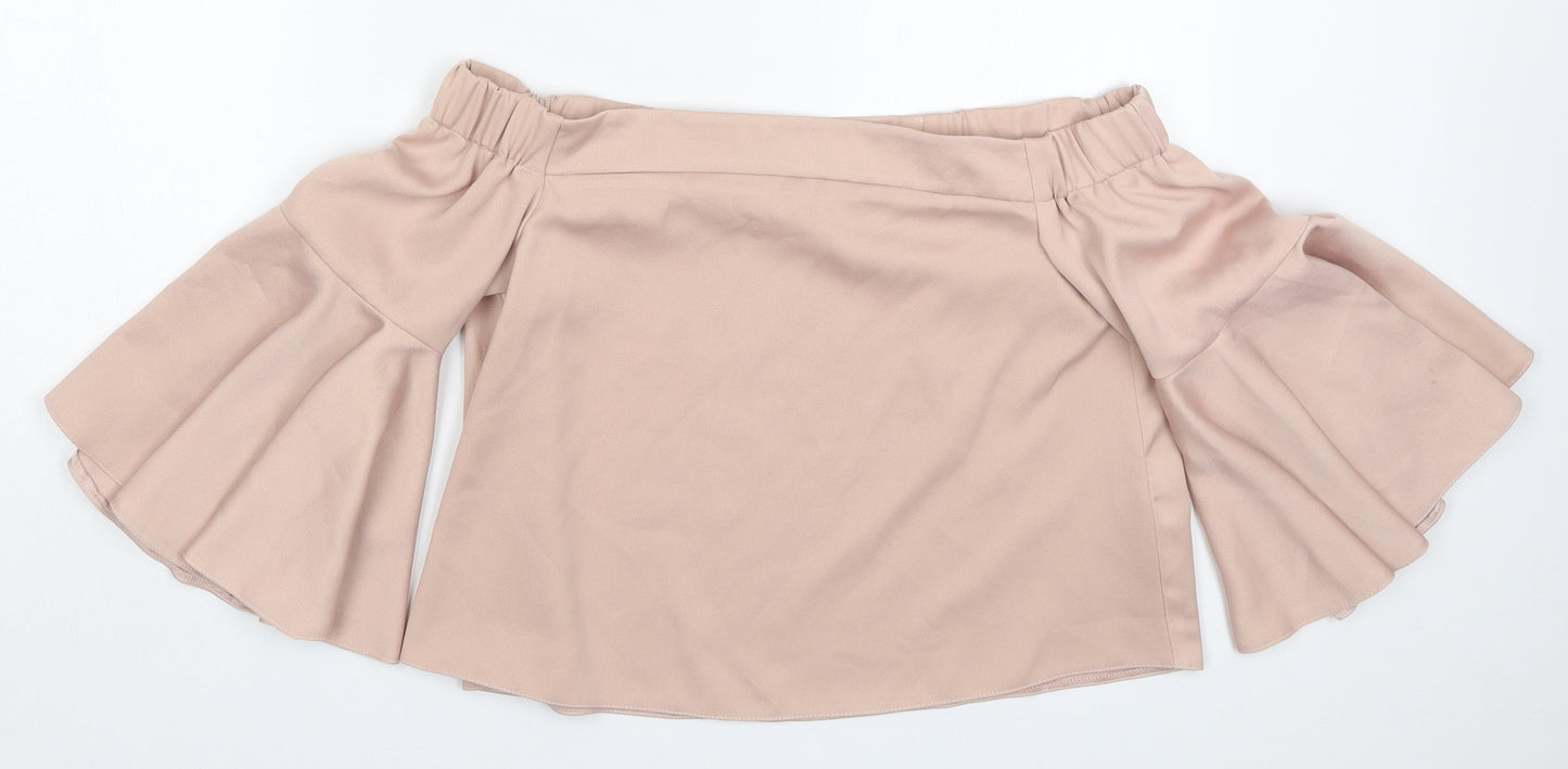 Womens UK Size 8 Topshop Pink Basic Blouse