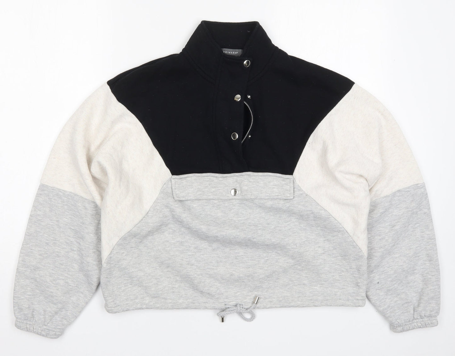 Primark Womens Grey Colourblock  Pullover Sweatshirt Size 4