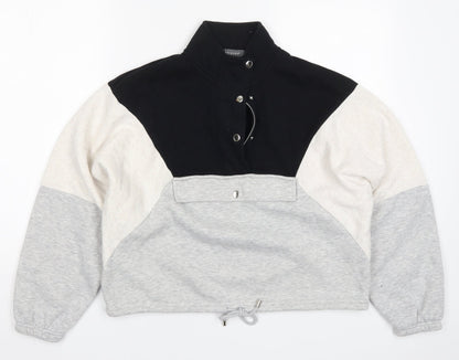 Primark Womens Grey Colourblock  Pullover Sweatshirt Size 4