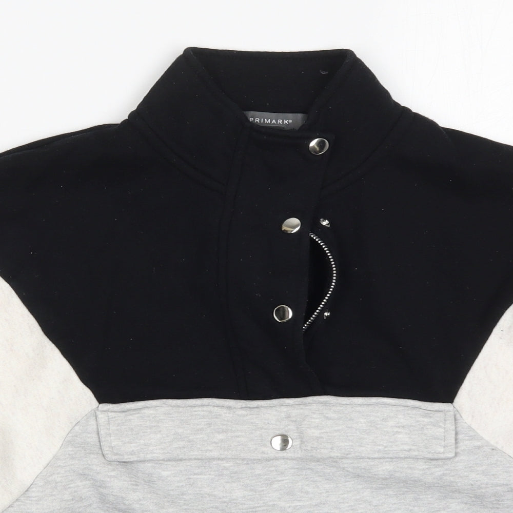 Primark Womens Grey Colourblock  Pullover Sweatshirt Size 4