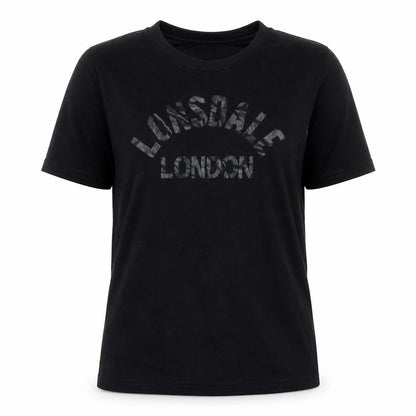 Womens UK Size 8 Lonsdale Black Basic T-Shirt