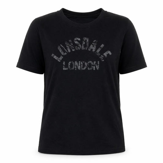 Womens UK Size 8 Lonsdale Black Basic T-Shirt