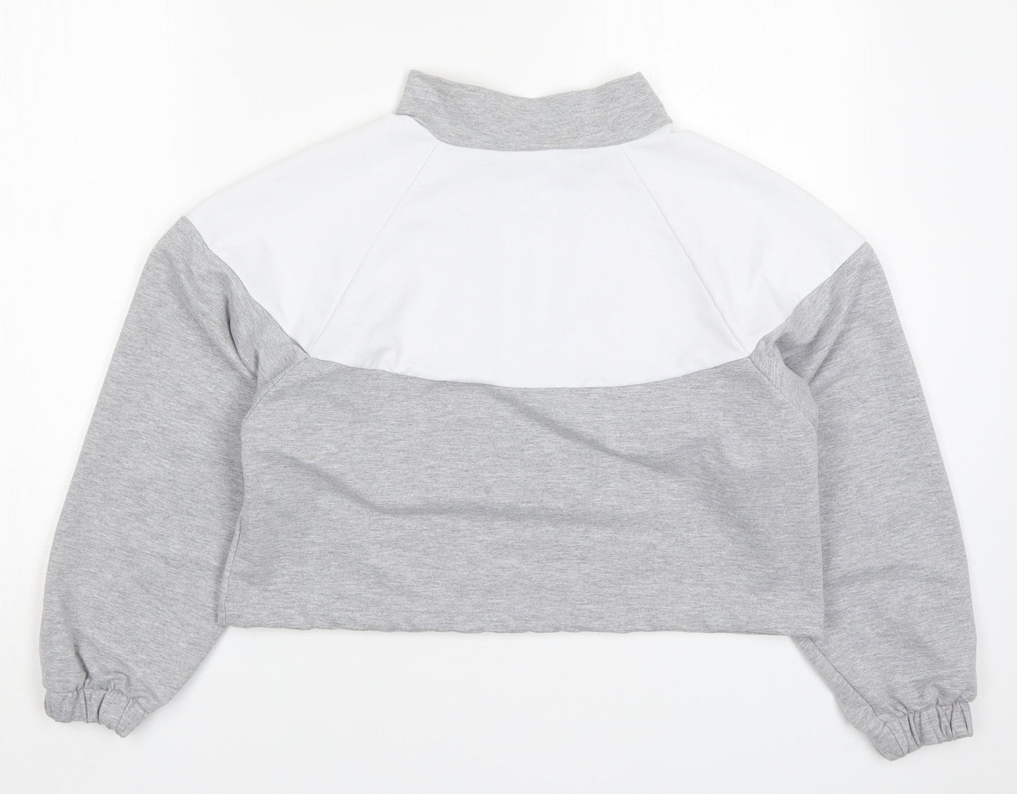 Boohoo Womens Grey Colourblock  Pullover Sweatshirt Size M