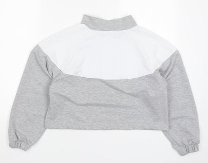 Boohoo Womens Grey Colourblock  Pullover Sweatshirt Size M