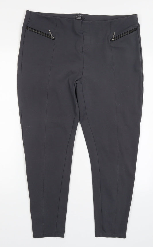 Primark Womens Grey   Carrot Trousers Size 18 L26 in