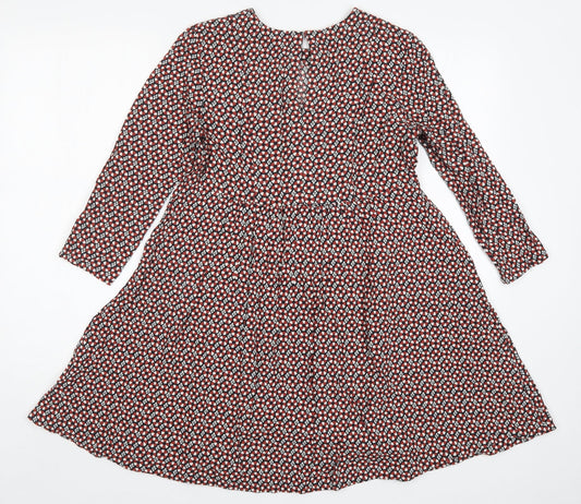 H&M Womens Blue Geometric  A-Line  Size 6