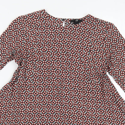 H&M Womens Blue Geometric  A-Line  Size 6