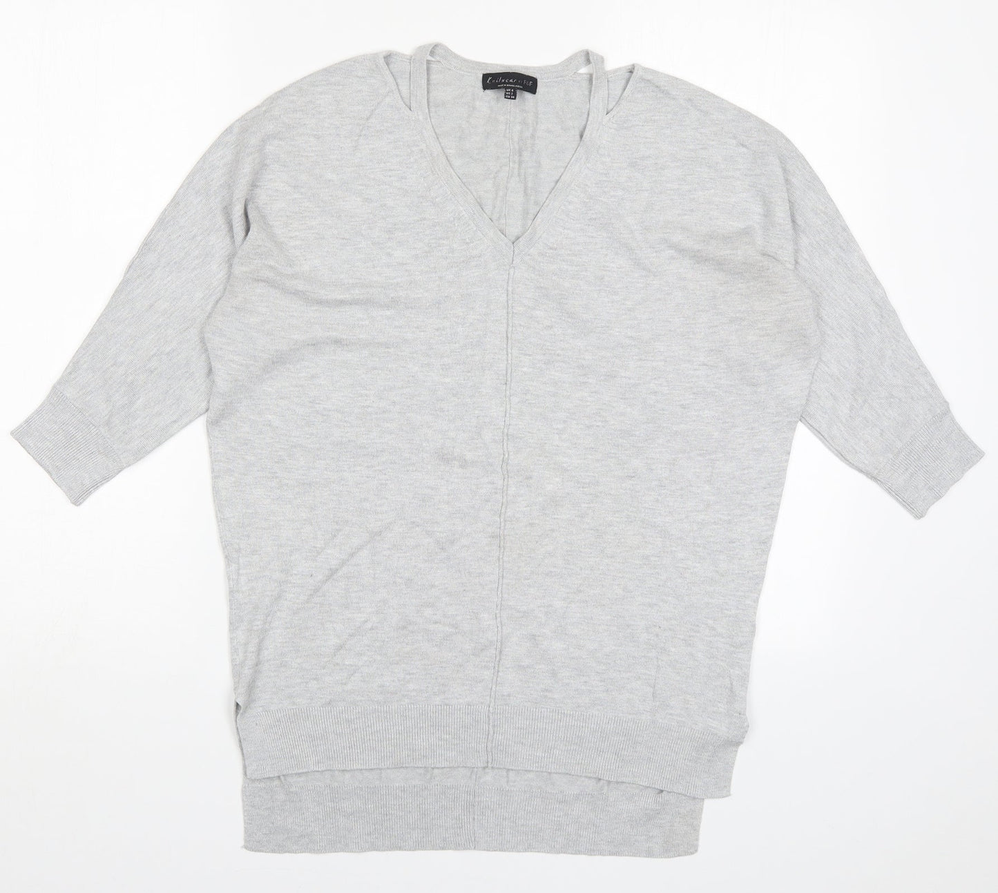 F&F Womens Grey  Knit Pullover Jumper Size 6