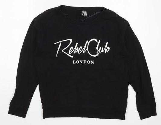 H&M Womens Black   Pullover Sweatshirt Size S  - Rebel Club