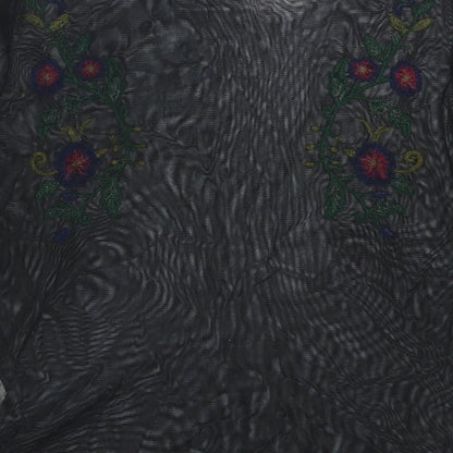 Womens UK Size S Zara Black Basic T-Shirt