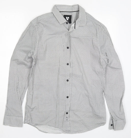 Very Mens Grey Check   Button-Up Size M