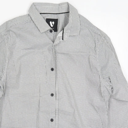 Very Mens Grey Check   Button-Up Size M