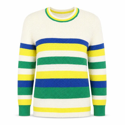 Stradivarius Womens Multicoloured Striped Knit Pullover Jumper Size M