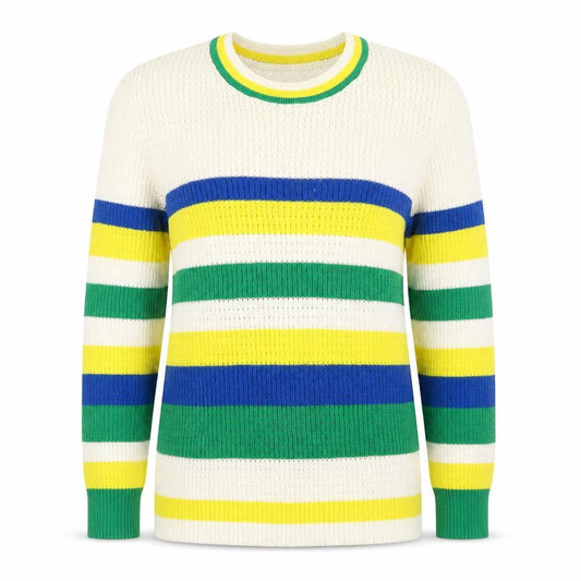 Stradivarius Womens Multicoloured Striped Knit Pullover Jumper Size M