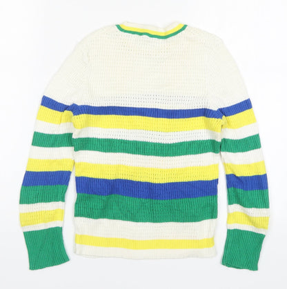 Stradivarius Womens Multicoloured Striped Knit Pullover Jumper Size M