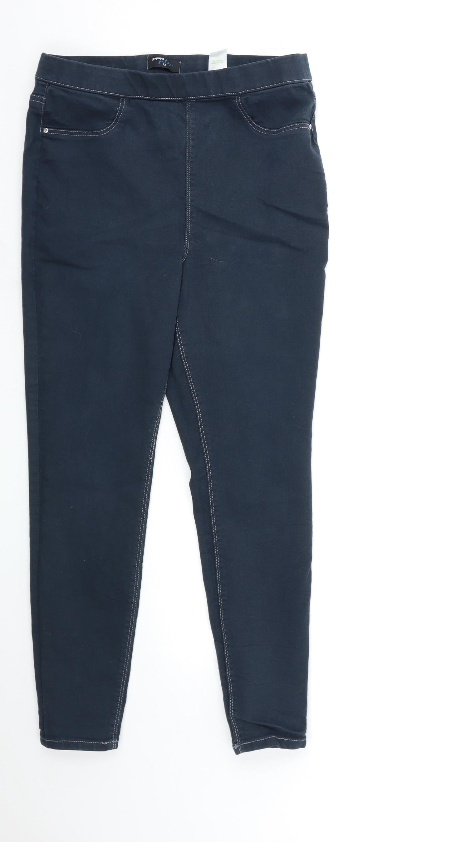 Womens UK Size 12 Papaya Regular Fit Jegging Blue Jeans