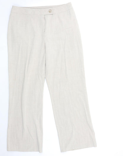 Womens UK Size 14 sarah hamilton Regular Fit  Beige Trousers