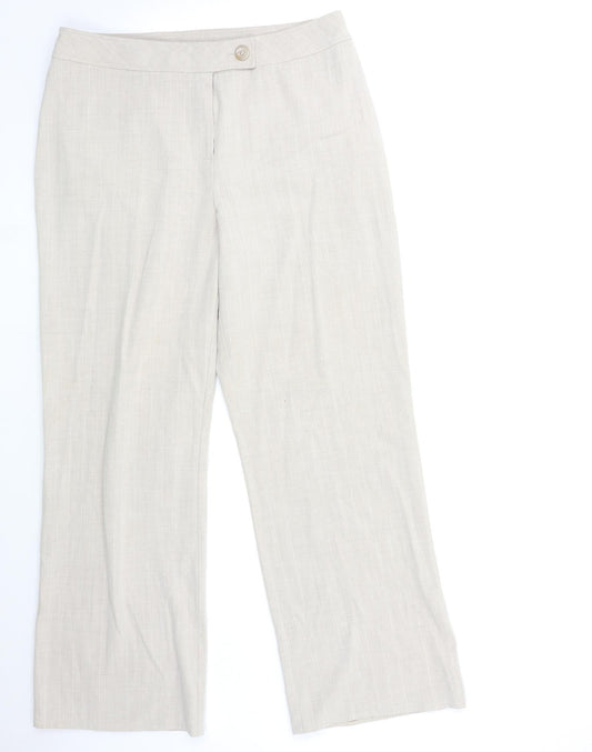 Womens UK Size 14 sarah hamilton Regular Fit  Beige Trousers