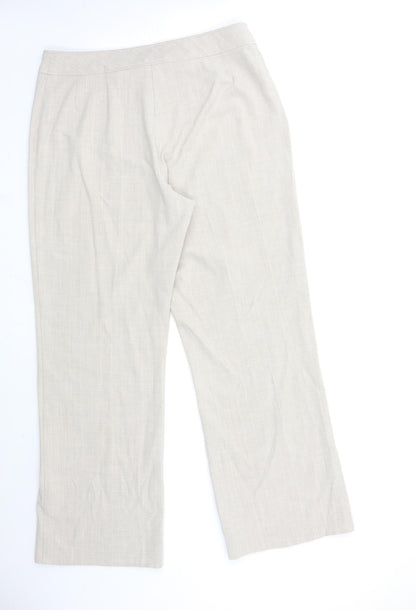 Womens UK Size 14 sarah hamilton Regular Fit  Beige Trousers