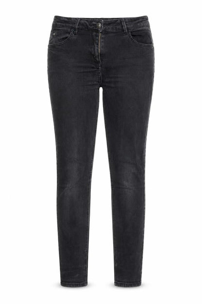 Front view of Matalan women’s black denim skinny jeans, size UK 8, 28-inch leg