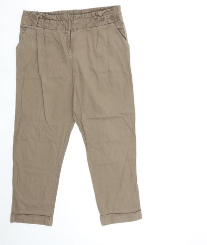 Womens UK Size 32 in Preworn Regular Fit Chino Brown Trousers