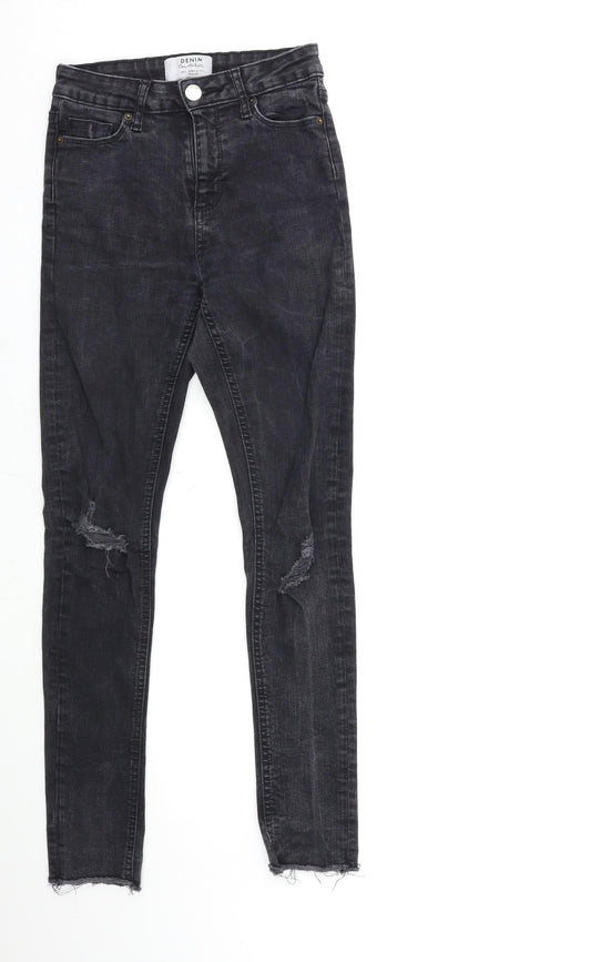 Dorothy Perkins Womens Grey  Denim Skinny Jeans Size 6 L27 in