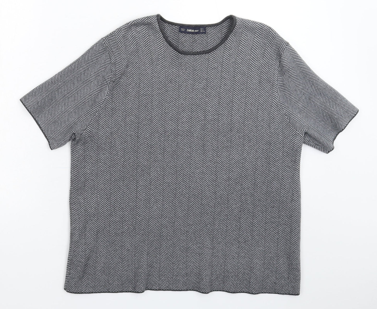 Womens UK Size L Zara Grey Pullover Jumper