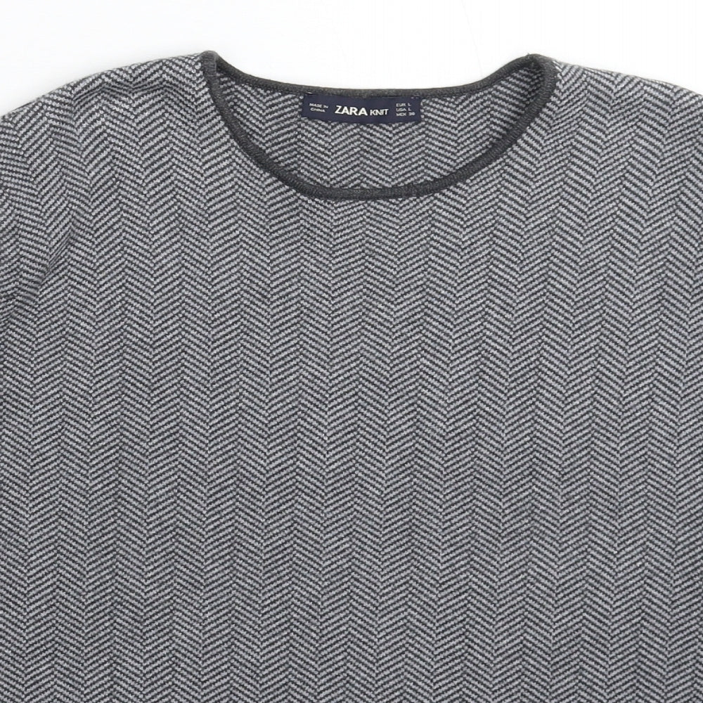 Womens UK Size L Zara Grey Pullover Jumper