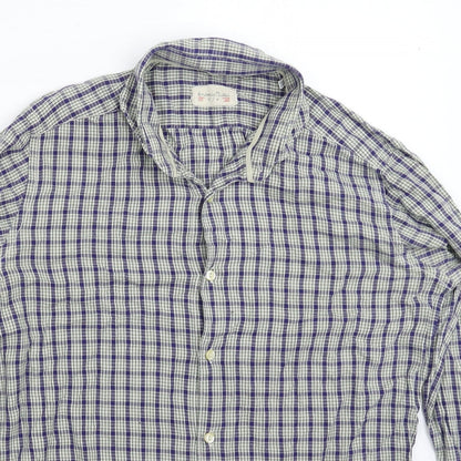 Tintoria Mens Multicoloured Check   Dress Shirt Size 15.5