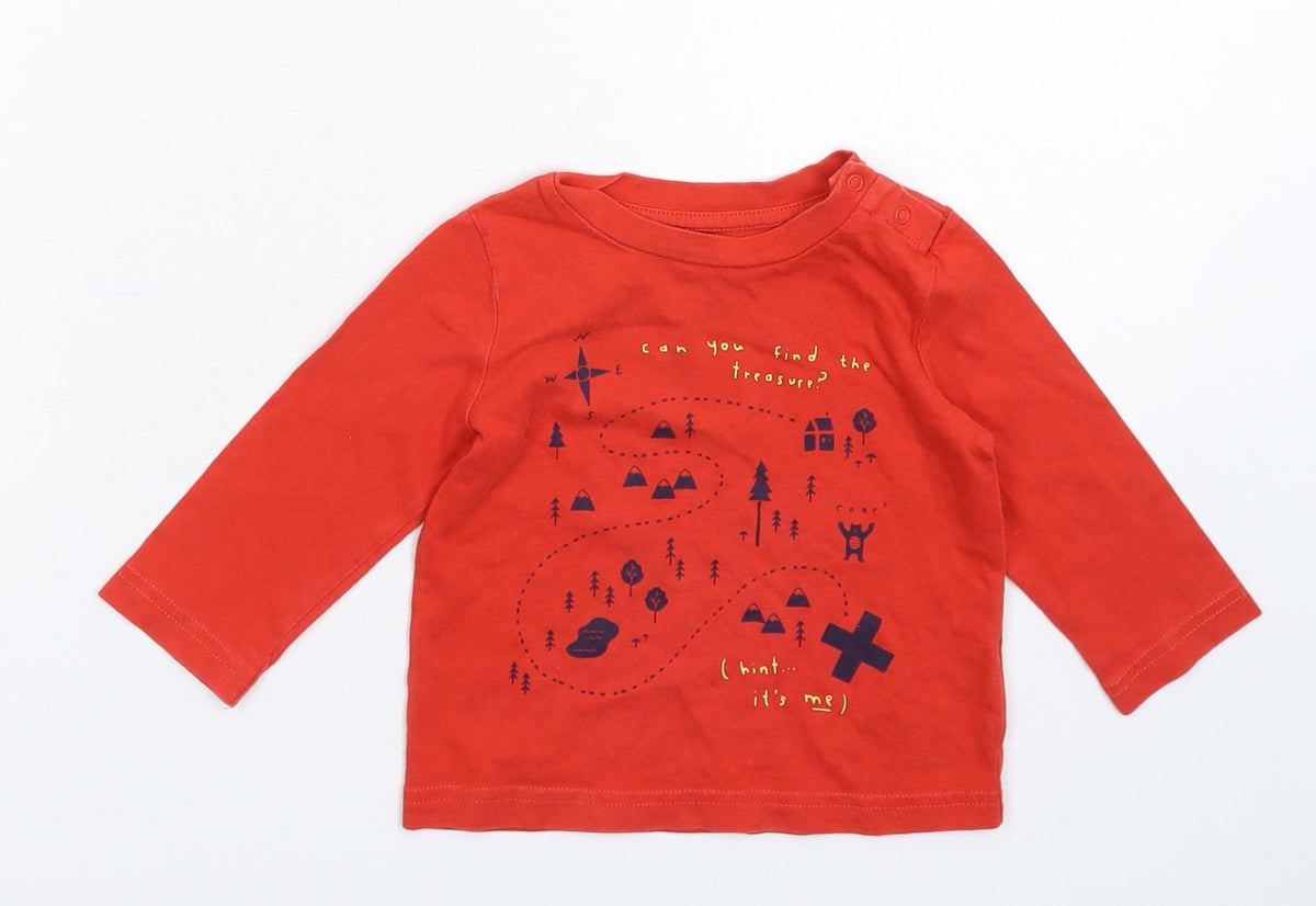 Additional front view of Gap Baby Red Basic T-Shirt, size 9-12, Months