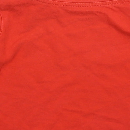 Brand and care label for Gap Baby Red Basic T-Shirt, size 9-12, Months
