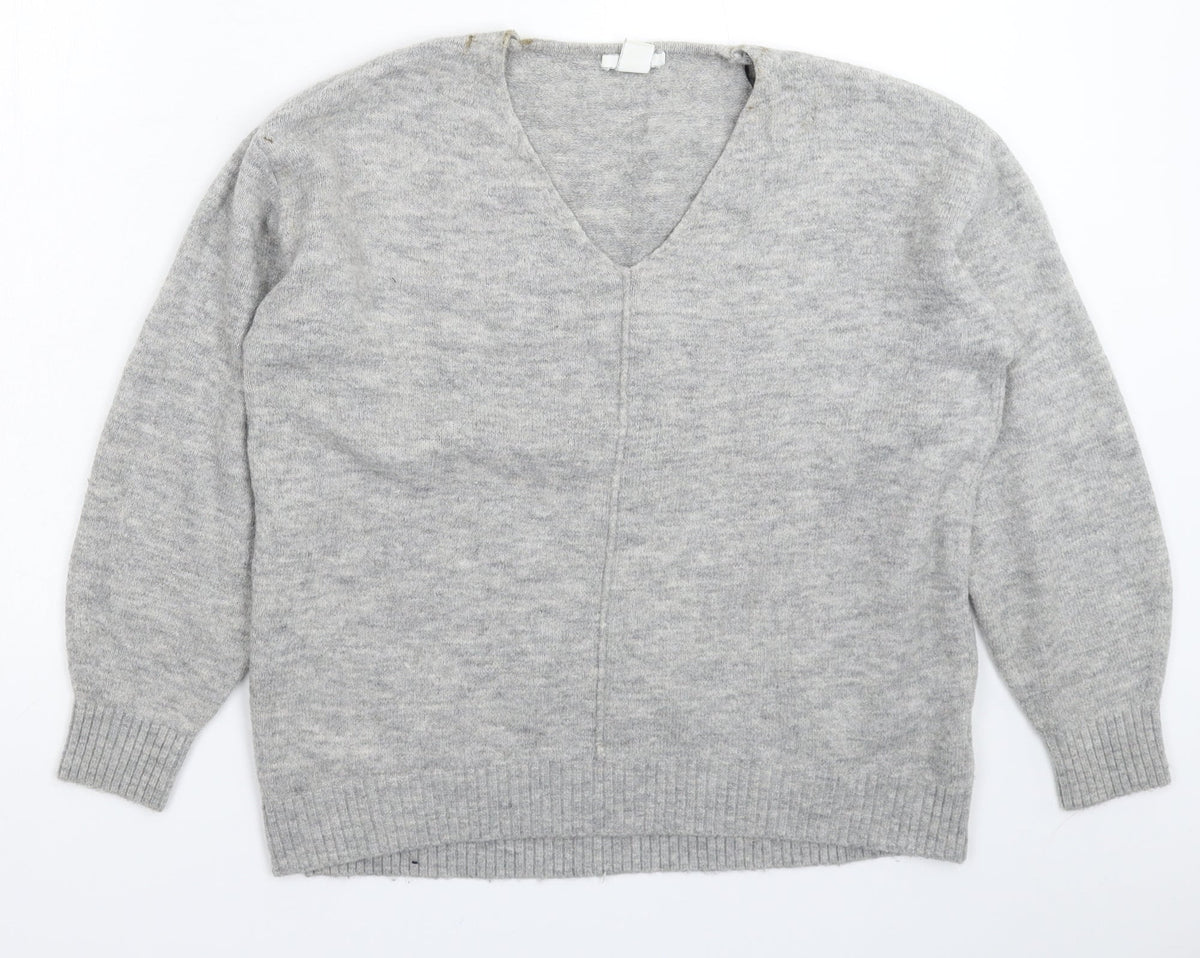 Additional front view of H&M women’s grey knit jumper, size XS