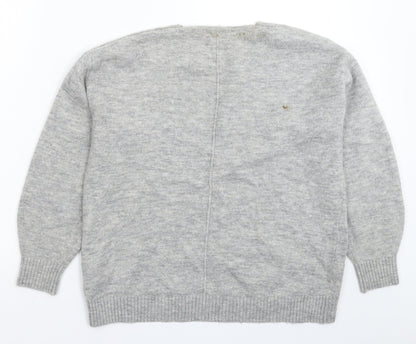 Back view of H&M women’s grey knit jumper, size XS