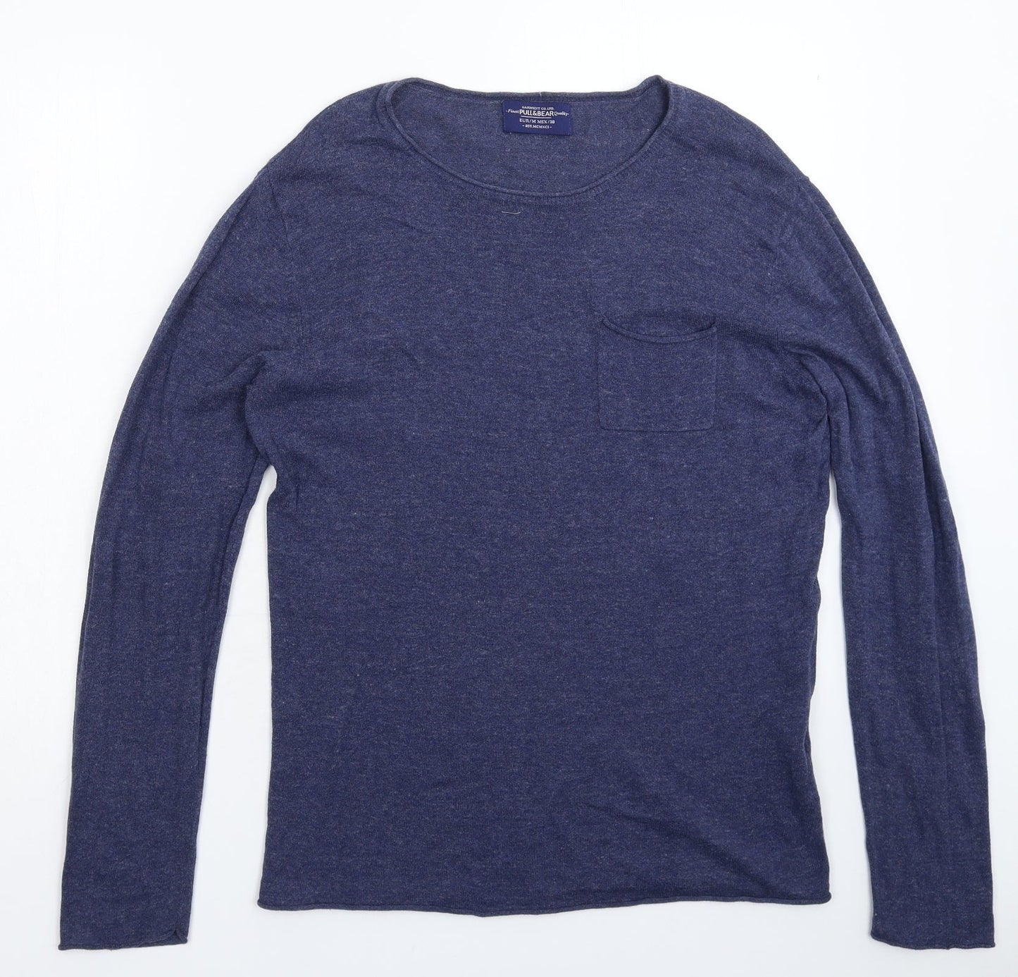 Pull&Bear Mens Blue  Knit Pullover Jumper Size M