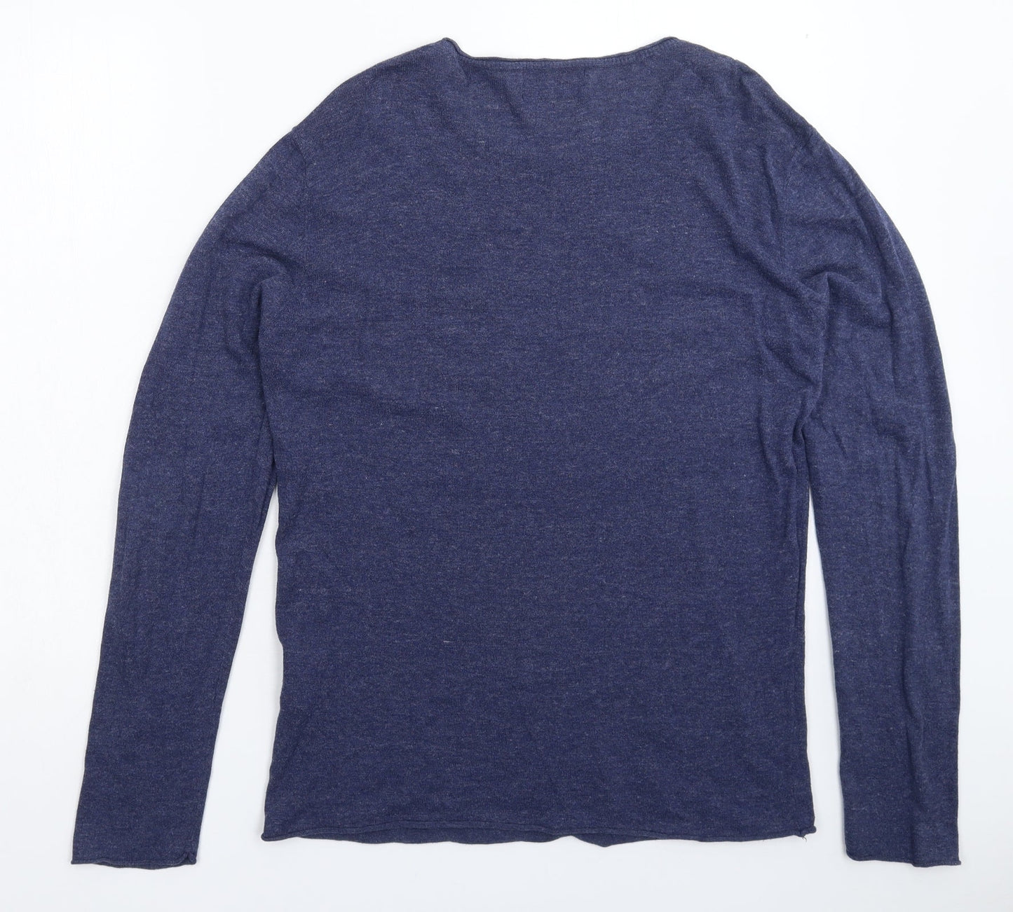 Pull&Bear Mens Blue  Knit Pullover Jumper Size M