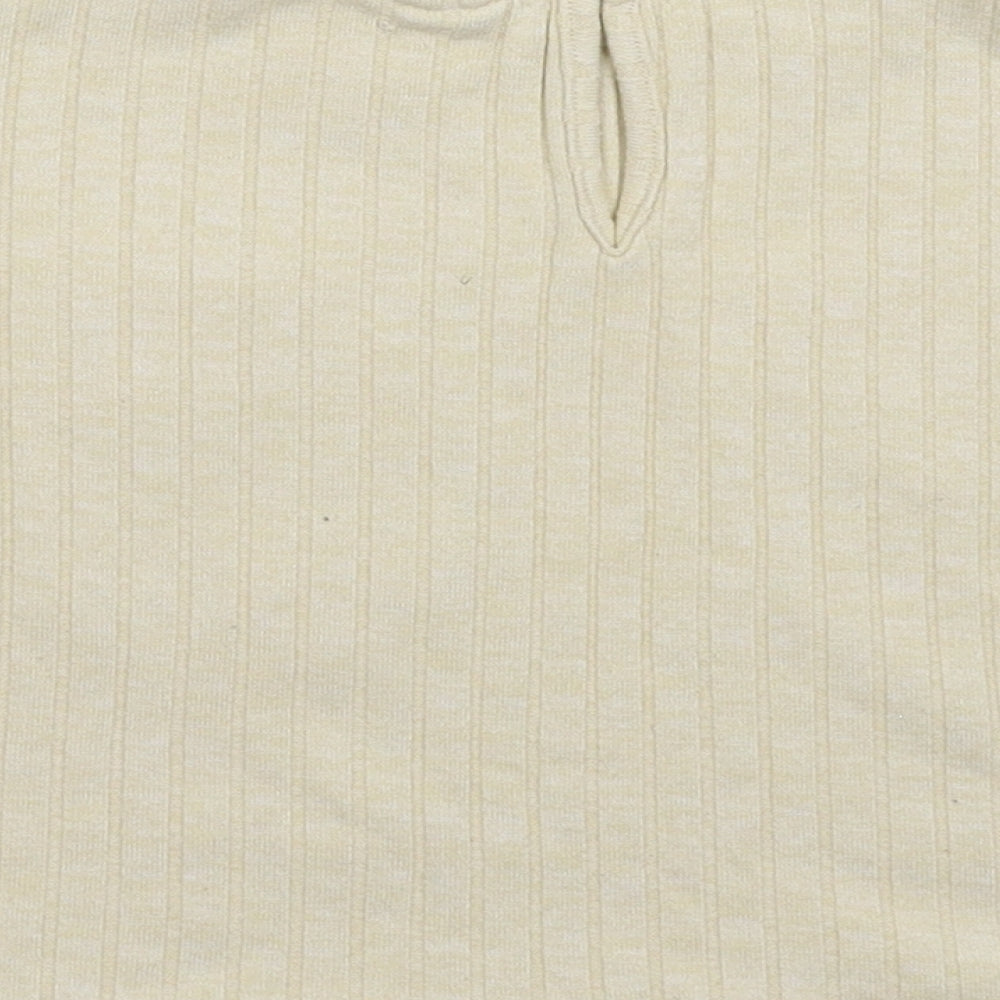 Brand and care label for Zara girls’ beige basic t-shirt, size 6, years
