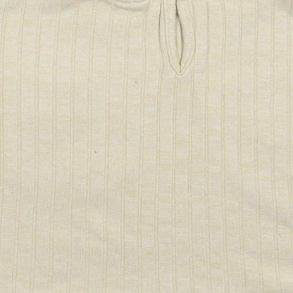Brand and care label for Zara girls’ beige basic t-shirt, size 6, years