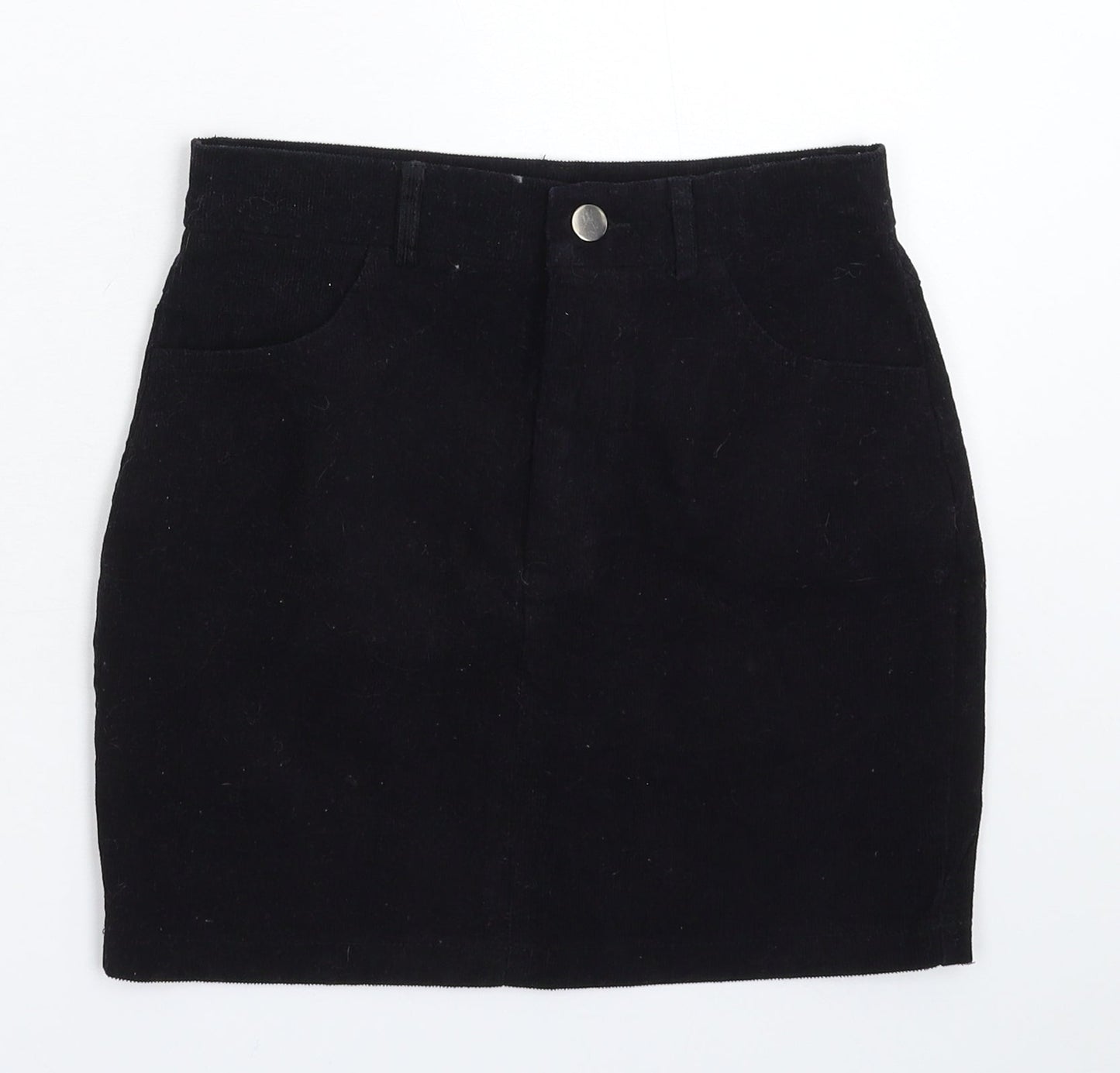 SheIn Womens Black  Corduroy Mini Skirt Size XS