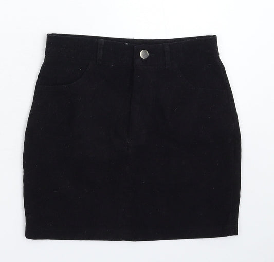 SheIn Womens Black  Corduroy Mini Skirt Size XS