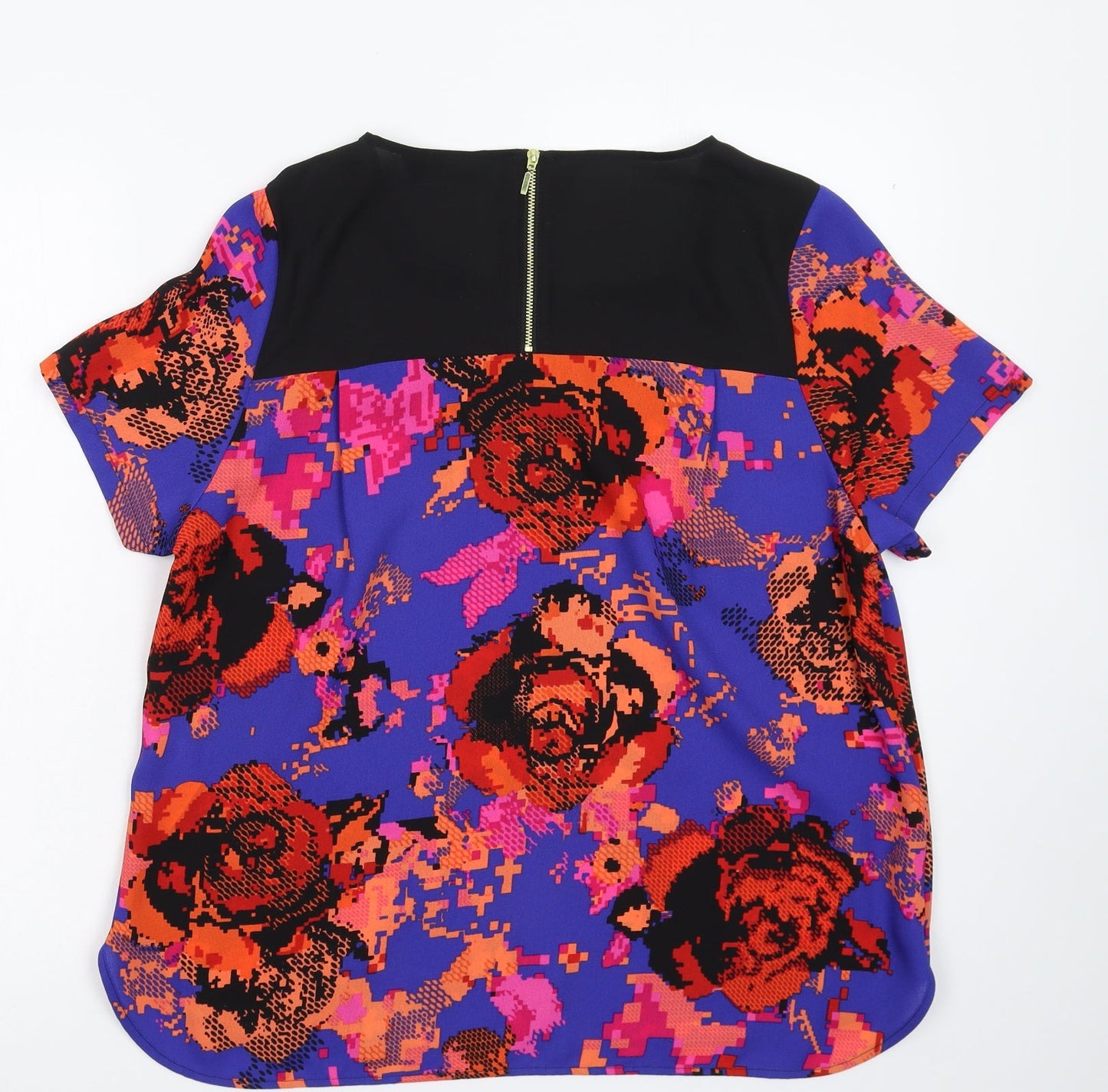 Marks and Spencer Womens Multicoloured Floral  Basic T-Shirt Size 14