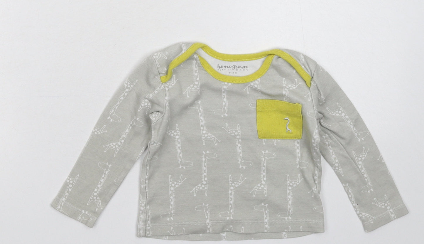 Homegrown Baby Grey   Basic T-Shirt Size 9-12 Months